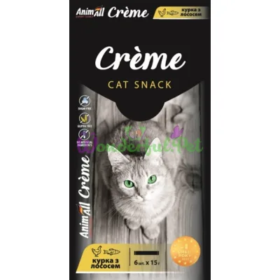 Лакомство AnimAll Crème Cat Snack Chicken Salmon 90 г