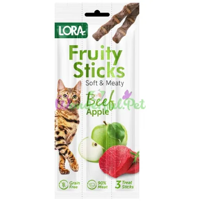 Лакомство для кошек LORA Fruity Sticks Beef Apple 3х5 г