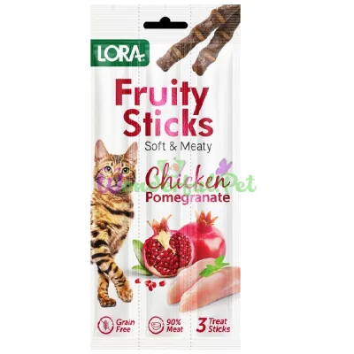 Лакомство для кошек LORA Fruity Sticks Chicken Pomegranate 3х5 г