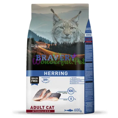 Сухой корм BRAVERY Cat Adult Sterilized Herring 600 г