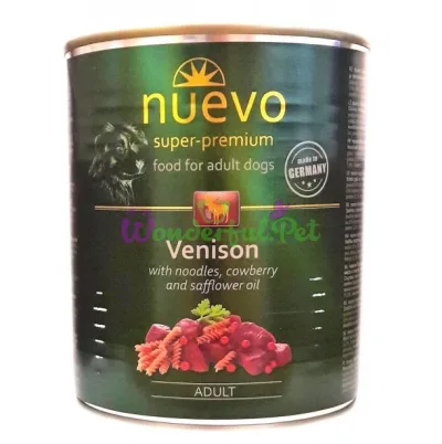 Консерва NUEVO Dog Adult Venison Noodles Cowberry 400 г