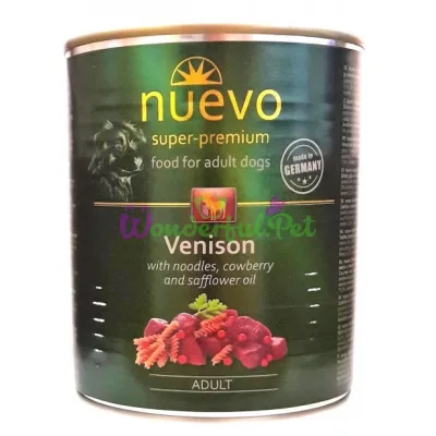 Консерва NUEVO Dog Adult Venison Noodles Cowberry 400 г