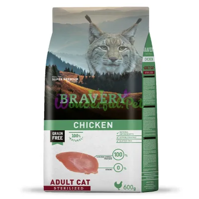 Сухой корм BRAVERY Cat Adult Sterilized Chicken 600 г