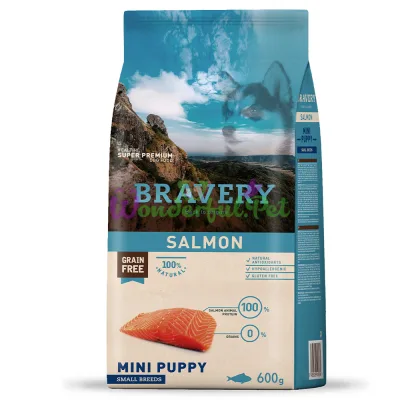 BRAVERY Salmon Mini Puppy ,сухий корм для щенков мелких пород,с лососем 600 гр