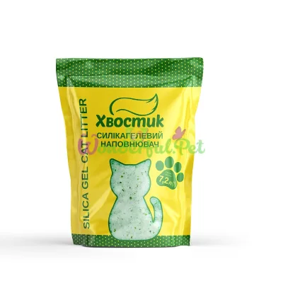 Силикагелевый наполнитель Хвостик Silica gel Cat Litter Green small 7.2 л