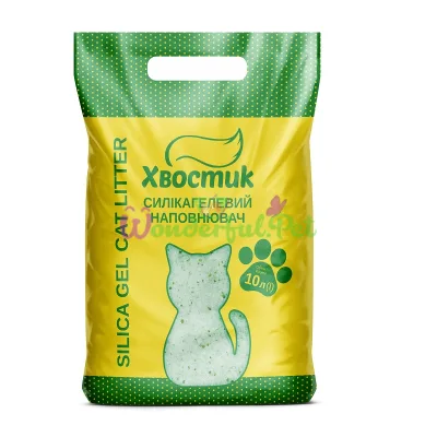 Силикагелевый наполнитель Хвостик Silica gel Cat Litter Green small 10 л
