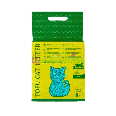 Наполнитель Hvostik Tofu Cat litter Mint 6 л