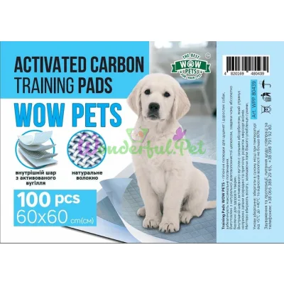 Пеленки WOW PETS Activated CARBON Training pads 60x60 см 100 шт