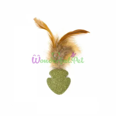 Иггрушка Nobleza Cat toy Matatabi Brown с перьям 5x12 см