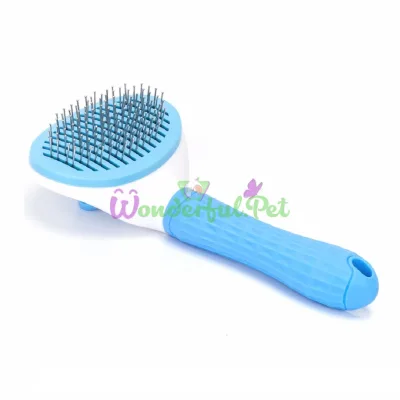 Пуходерка Nobleza Pet Grooming Brush Coarse needle Light blue 18x10 см