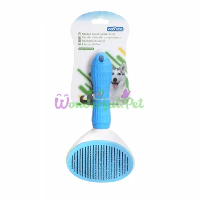 Пуходерка Nobleza Pet Grooming Brush Fine needle Light blue с/н 20x11 см