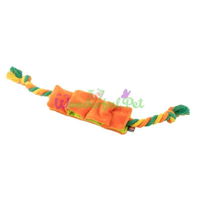 AGILITY Plush Rustling Rope Dog Toy, 43 cm Orange