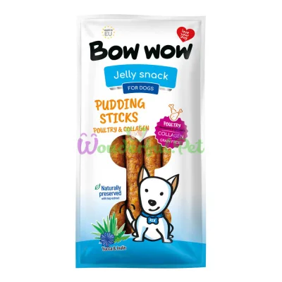 Лакомство Bow wow Jelly Snack Pudding Sticks Poultry Collagen 27-30 см 6 шт