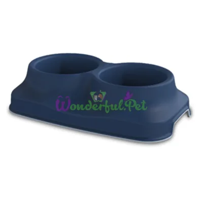 Миска двойная Irak Plastik Blue 2x400 мл