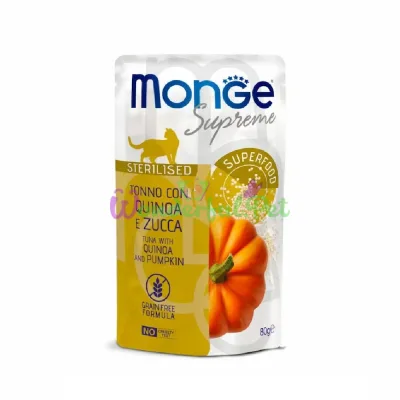 MONGE Supreme CAT WET Sterilised GF Tuna Quinoa Pumpkin 80 g