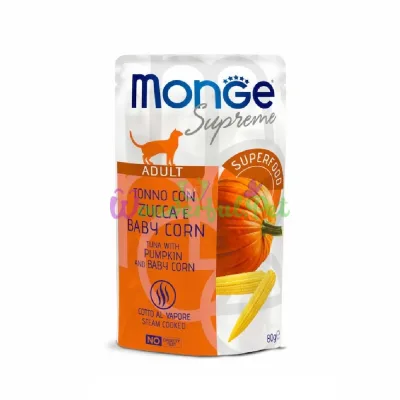 MONGE Supreme CAT WET Adult Tuna Pumpkin Pouch 80 g