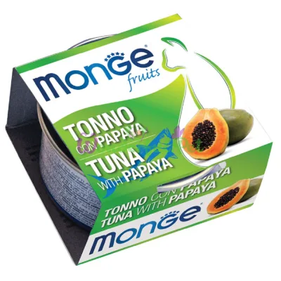 MONGE Fruits CAT WET Adult Tuna Papaya Canned Food 80 g