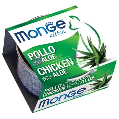 MONGE Fruits CAT Kitten WET Chicken Aloe Can 80 g