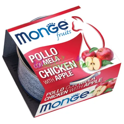 Консерва MONGE Fruits CAT WET Adult Chicken Apple 80 г