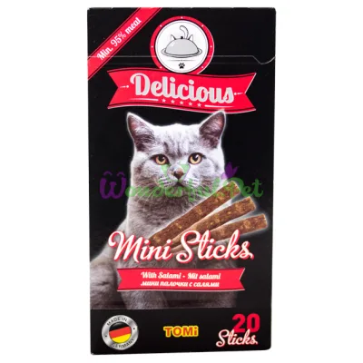 Лакомство для котов TOMi DELICIOUS Mini Sticks Salami 2 г