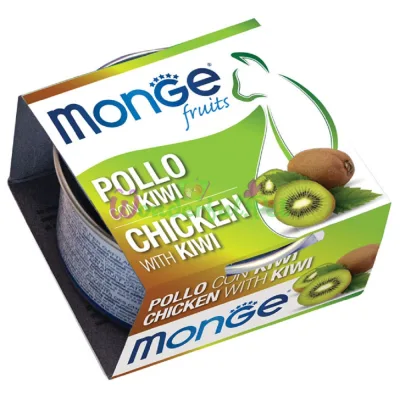 MONGE Fruits CAT WET Adult Chicken Kiwi Can 80 g