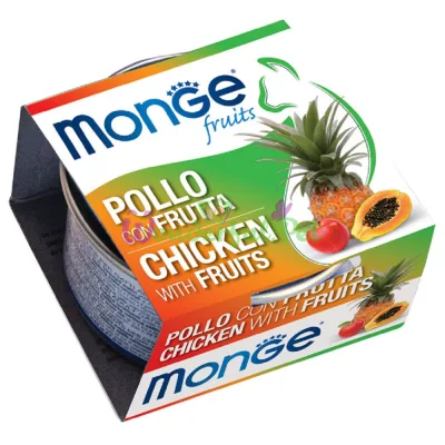 MONGE Fruits CAT WET Adult Chicken Fruits Can 80 g