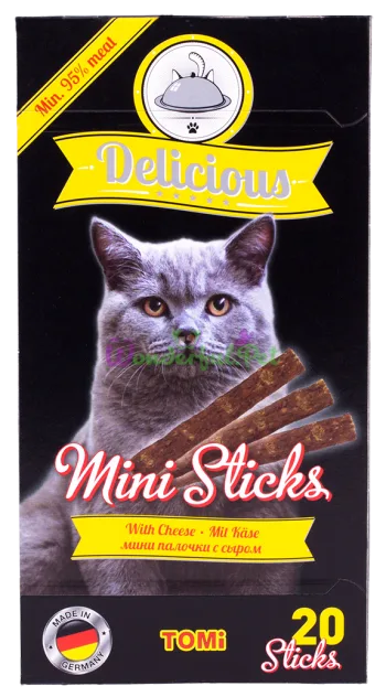 Лакомство для котов TOMi DELICIOUS Mini Sticks Cheese 2 г