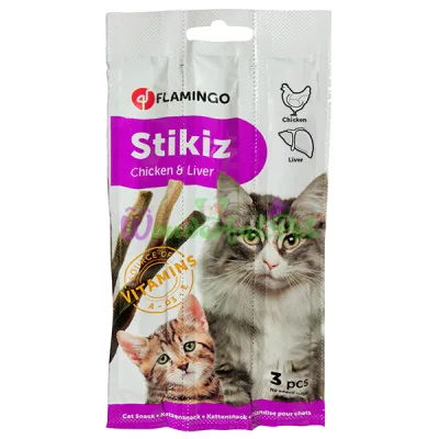 Лакомство палочки для котов и котят Flamingo Stikiz Chicken Liver 15 г