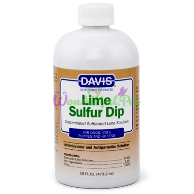 Антимикробное и антипаразитарное средство для собак и котов Davis Lime Sulfur Dip концентрат 473 мл