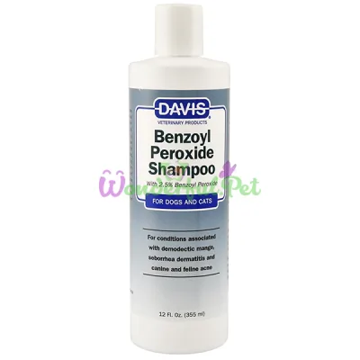Шампунь для собак и котов с демодекозом и дерматитом Davis 2.5% Benzoyl Peroxide Shampoo 355 мл