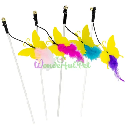 AGILITY Cat Teaser Wand with Butterfly, Feather and Bell 35 cm
