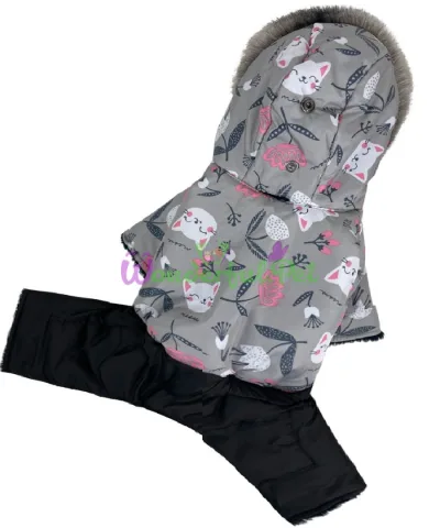 Dogs Bomba Cats Winter Fur-Lined Dog Overall 36 cm