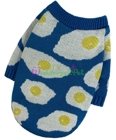 Dogs Bomba Scrambled Eggs Blue Knit Sweater 37 cm