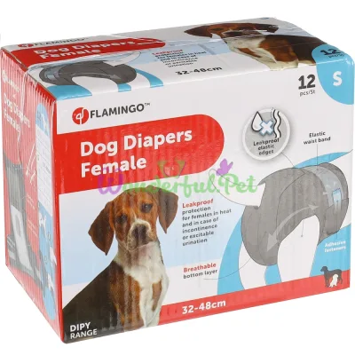 Flamingo Dog Diapers Female S 32-48 cm 12 pcs