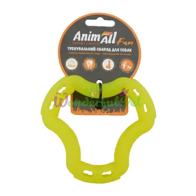 AnimAll Fun 6-Sided Ring Dog Toy Yellow 12 cm