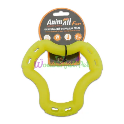 Игрушка для собак AnimAll Fun кольцо 6 сторон желтое 15 см