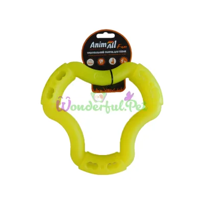 Игрушка для собак AnimAll Fun кольцо 6 сторон желтое 20 см