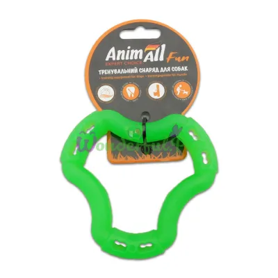 Игрушка для собак AnimAll Fun кольцо 6 сторон зеленое 12 см