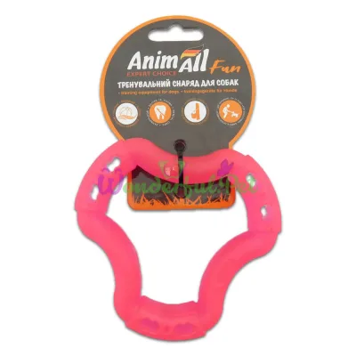 Игрушка для собак AnimAll Fun кольцо 6 сторон коралловое 12 см