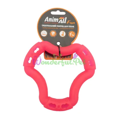 Игрушка для собак AnimAll Fun кольцо 6 сторон коралловое 15 см