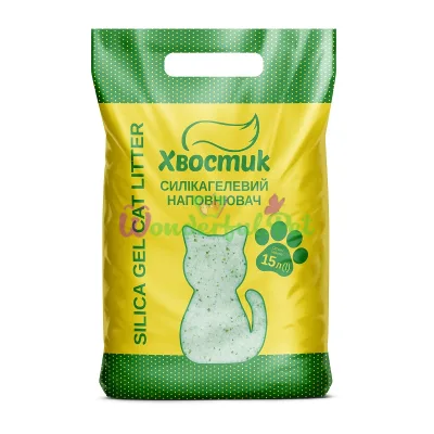 Силикагелевый наполнитель Хвостик Silica gel Cat Litter Green small 15 л
