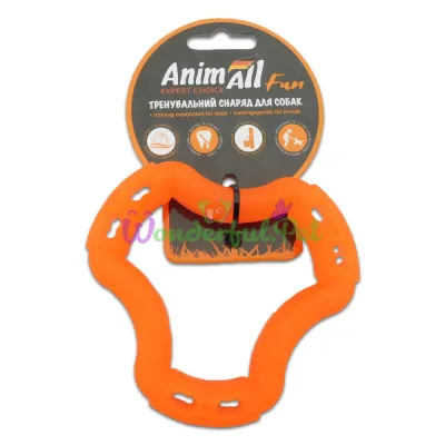 Игрушка для собак AnimAll Fun кольцо 6 сторон оранжевое 12 см