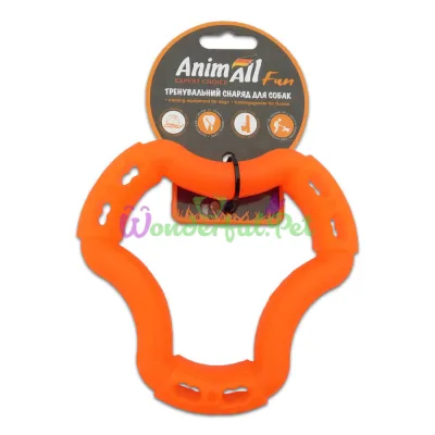 Игрушка для собак AnimAll Fun кольцо 6 сторон оранжевое 15 см