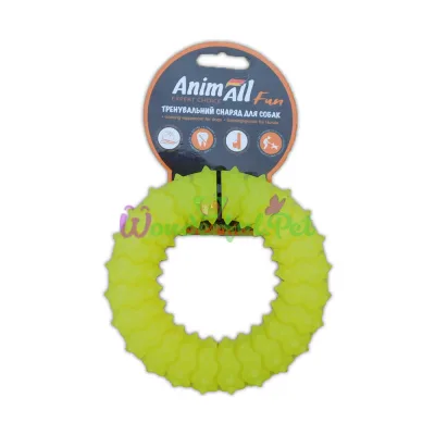 Игрушка для собак AnimAll Fun кольцо с шипами желтое 12 см