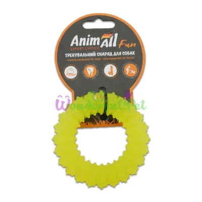 Игрушка для собак AnimAll Fun кольцо с шипами желтое 9 см