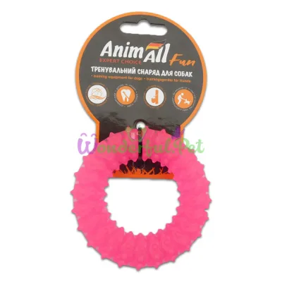 Игрушка для собак AnimAll Fun кольцо с шипами коралловое 9 см