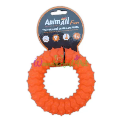 Игрушка для собак AnimAll Fun кольцо с шипами оранжевое 12 см