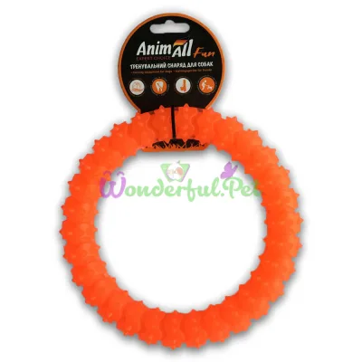 Игрушка для собак AnimAll Fun кольцо с шипами оранжевое 20 см
