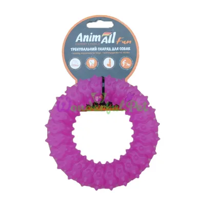 Игрушка для собак AnimAll Fun кольцо с шипами фиолетовое 12 см