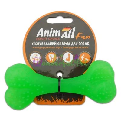 Іграшка для собак AnimAll Fun зелена кістка 12 см
